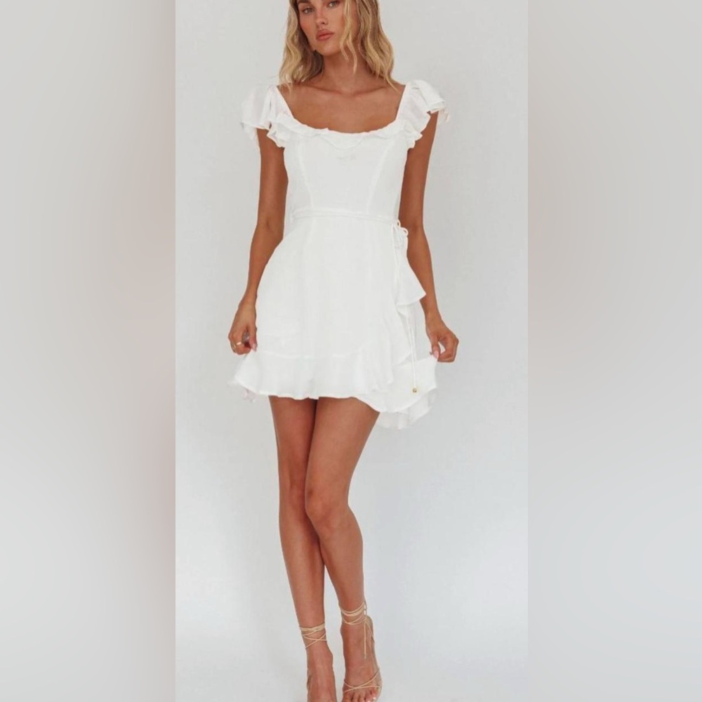 Selfie Leslie Ivory Ruffle Dress